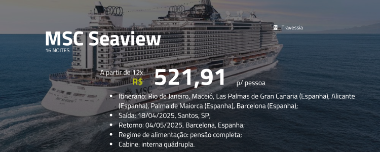 Clique aqui para mais informações - Mapei Viagens - Cruzeiro pelo Mundo